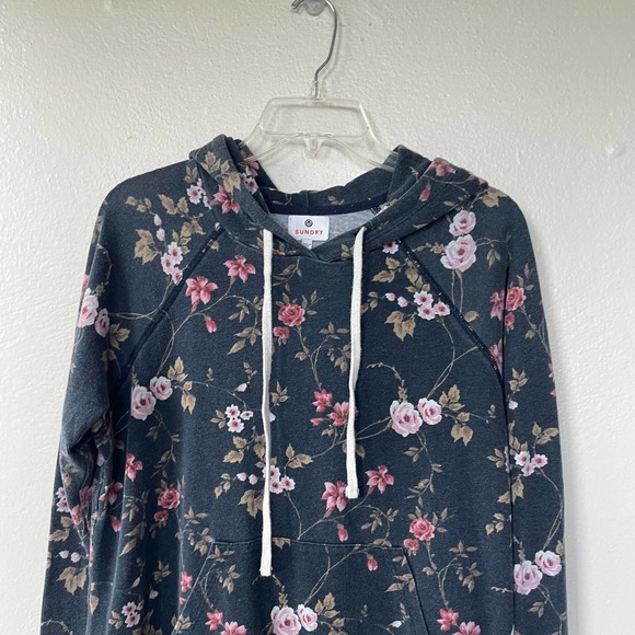 Sundry Size S Blue Floral hoodie sweater size S - Picture 4 of 10